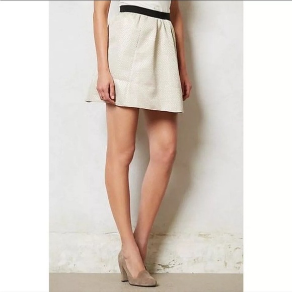Anthropologie Dresses & Skirts - Anthropologie Ganni Gold Brocade Pleated 'Cressida' Mini Skirt Size S